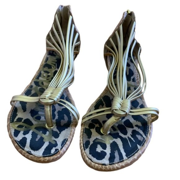 Sam Edelman | Eva Gold Metallic Strappy Sandals | 6.5 - Picture 1 of 6